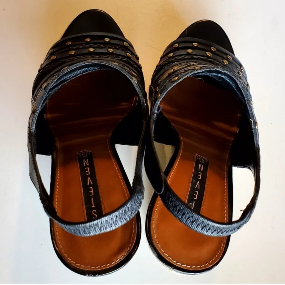 Steve Madden Leather Sling Back Espadrilles